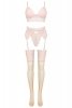 Zmysłowy komplet Flooranis Peach Emporio Collection Brzoswiniowy LivCo Corsetti Fashion rozmiar - L/XL